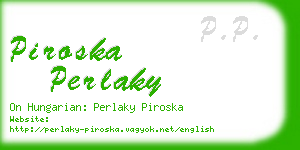 piroska perlaky business card